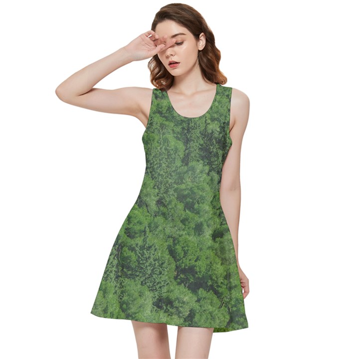 Leafy Forest Landscape Photo Inside Out Racerback Dress