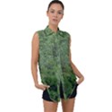 Leafy Forest Landscape Photo Sleeveless Chiffon Button Shirt View1