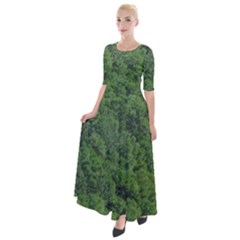 Leafy Forest Landscape Photo Half Sleeves Maxi Dress by dflcprintsclothing