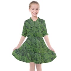 Leafy Forest Landscape Photo Kids  All Frills Chiffon Dress by dflcprintsclothing