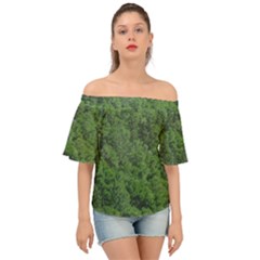 Leafy Forest Landscape Photo Off Shoulder Short Sleeve Top by dflcprintsclothing