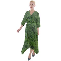 Leafy Forest Landscape Photo Quarter Sleeve Wrap Front Maxi Dress by dflcprintsclothing