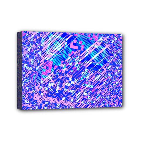 Root Humanity Bar And Qr Code Combo In Purple And Blue Mini Canvas 7  X 5  (stretched) by WetdryvacsLair