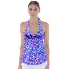 Root Humanity Bar And Qr Code Combo In Purple And Blue Babydoll Tankini Top by WetdryvacsLair