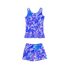 Root Humanity Bar And Qr Code Combo In Purple And Blue Kids  Boyleg Swimsuit by WetdryvacsLair