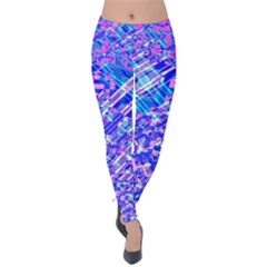 Root Humanity Bar And Qr Code Combo In Purple And Blue Velvet Leggings by WetdryvacsLair