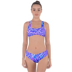 Root Humanity Bar And Qr Code Combo In Purple And Blue Criss Cross Bikini Set by WetdryvacsLair