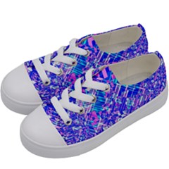 Root Humanity Bar And Qr Code Combo In Purple And Blue Kids  Low Top Canvas Sneakers by WetdryvacsLair