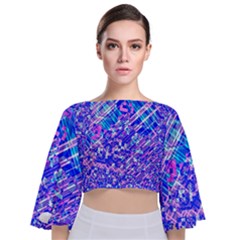 Root Humanity Bar And Qr Code Combo In Purple And Blue Tie Back Butterfly Sleeve Chiffon Top by WetdryvacsLair