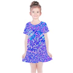 Root Humanity Bar And Qr Code Combo In Purple And Blue Kids  Simple Cotton Dress by WetdryvacsLair