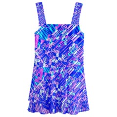 Root Humanity Bar And Qr Code Combo In Purple And Blue Kids  Layered Skirt Swimsuit by WetdryvacsLair