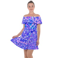 Root Humanity Bar And Qr Code Combo In Purple And Blue Off Shoulder Velour Dress by WetdryvacsLair