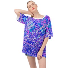 Root Humanity Bar And Qr Code Combo In Purple And Blue Oversized Chiffon Top by WetdryvacsLair