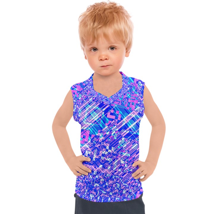 Root Humanity Bar And Qr Code Combo in Purple and Blue Kids  Sport Tank Top