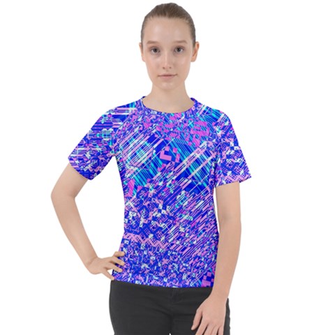 Root Humanity Bar And Qr Code Combo In Purple And Blue Women s Sport Raglan Tee by WetdryvacsLair