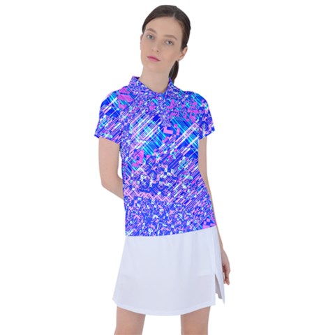 Root Humanity Bar And Qr Code Combo In Purple And Blue Women s Polo Tee by WetdryvacsLair