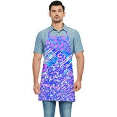 Root Humanity Bar And Qr Code Combo In Purple And Blue Kitchen Apron by WetdryvacsLair