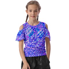 Root Humanity Bar And Qr Code Combo In Purple And Blue Kids  Butterfly Cutout Tee by WetdryvacsLair