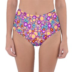 Flower Bomb1 Reversible High-waist Bikini Bottoms by PatternFactory