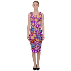 Flower Bomb1 Sleeveless Pencil Dress by PatternFactory