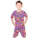 Flower Bomb1 Kids  Tee and Shorts Set View1