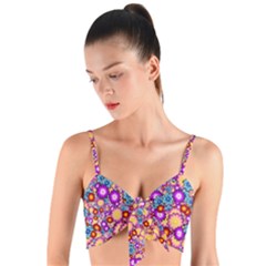 Flower Bomb1 Woven Tie Front Bralet