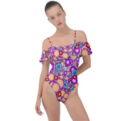 Flower Bomb1 Frill Detail One Piece Swimsuit by PatternFactory