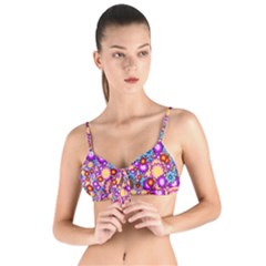 Flower Bomb1 Tie Up Cut Bikini Top by PatternFactory