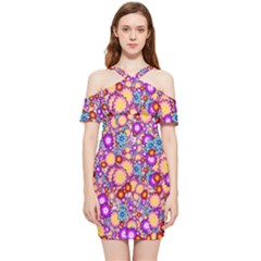 Flower Bomb1 Shoulder Frill Bodycon Summer Dress by PatternFactory