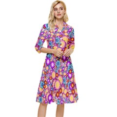 Flower Bomb1 Classy Knee Length Dress