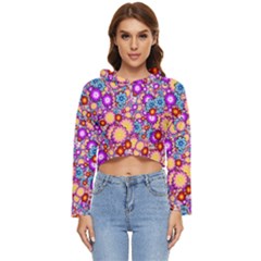 Flower Bomb1 Women s Lightweight Cropped Hoodie