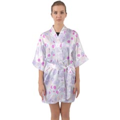 Flower Bomb 5 Half Sleeve Satin Kimono 