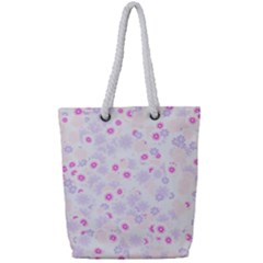 Flower Bomb 5 Full Print Rope Handle Tote (small) by PatternFactory