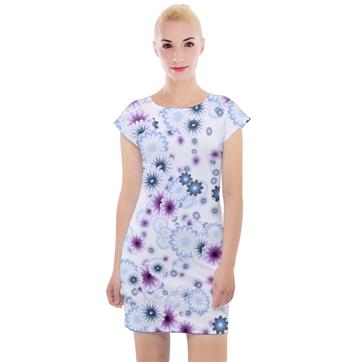 Flower Bomb 4 Cap Sleeve Bodycon Dress