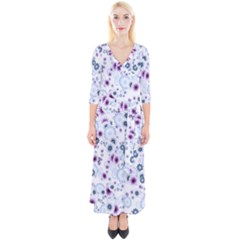 Flower Bomb 4 Quarter Sleeve Wrap Maxi Dress by PatternFactory