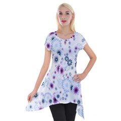 Flower Bomb 4 Short Sleeve Side Drop Tunic by PatternFactory