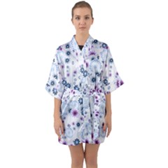 Flower Bomb 4 Half Sleeve Satin Kimono  by PatternFactory