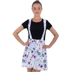 Flower Bomb 4 Velvet Suspender Skater Skirt by PatternFactory