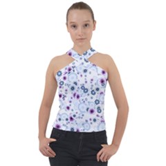 Flower Bomb 4 Cross Neck Velour Top