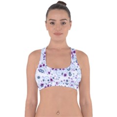 Flower Bomb 4 Cross Back Hipster Bikini Top  by PatternFactory