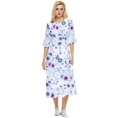 Flower Bomb 4 Double Cuff Midi Dress by PatternFactory