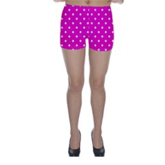 1950 Hello Pink White Dots Skinny Shorts by SomethingForEveryone