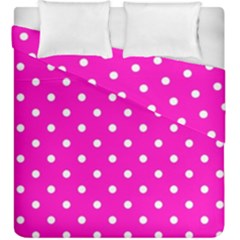 1950 Hello Pink White Dots Duvet Cover Double Side (king Size)