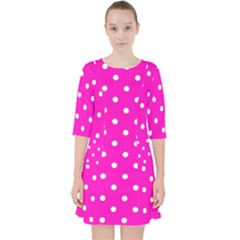 1950 Hello Pink White Dots Pocket Dress by SomethingForEveryone