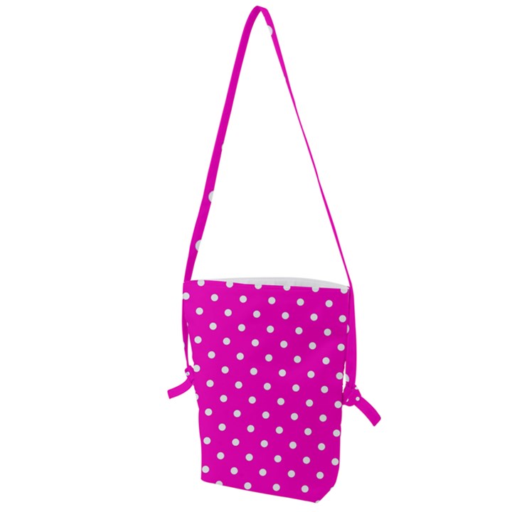 1950 Hello Pink White Dots Folding Shoulder Bag