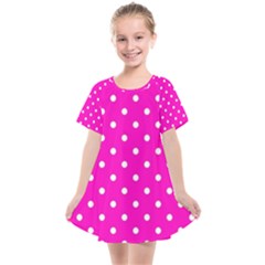 1950 Hello Pink White Dots Kids  Smock Dress