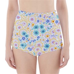 Flower Bomb 2 High-waisted Bikini Bottoms by PatternFactory