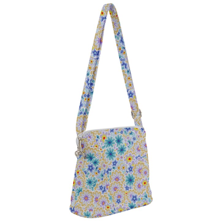 Flower Bomb 2 Zipper Messenger Bag