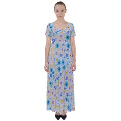 Flower Bomb 2 High Waist Short Sleeve Maxi Dress by PatternFactory