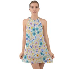 Flower Bomb 2 Halter Tie Back Chiffon Dress